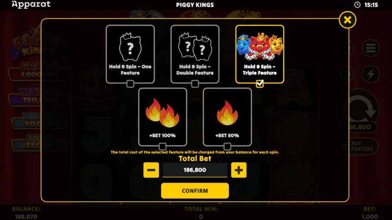 Piggy Kings - kemenangan besar di Hold and Spin