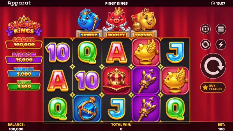 Piggy Kings - aktivasi Hold and Spin dengan Boosty